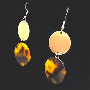 Gold Resin Marble Acrylic Earrings